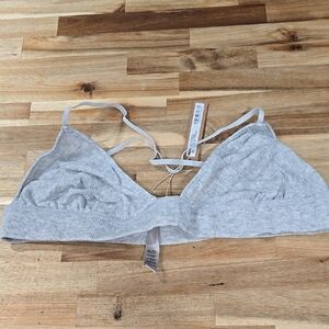 SKIMS Kim Kardashian Women's XL Threadbare Cotton Rib Triangle Bralette New